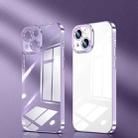 For iPhone 14 Pro Crystal Plated High Transparency Phone Case(Light Purple) - 1