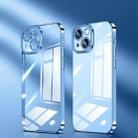 For iPhone 12 Pro Max Crystal Plated High Transparency Phone Case(Sierra Blue) - 1