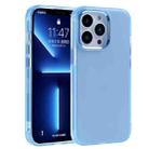 Electroplated Mirror Frame Frosted Phone Case For iPhone 12(Blue) - 1