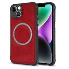 For iPhone 14 Lambskin Texture Magsafe Magnetic Phone Case (Red) - 1