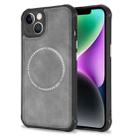 For iPhone 14 Lambskin Texture Magsafe Magnetic Phone Case (Grey) - 1