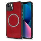 For iPhone 14 Plus Lambskin Texture Magsafe Magnetic Phone Case (Red) - 1