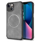 For iPhone 14 Plus Lambskin Texture Magsafe Magnetic Phone Case (Grey) - 1