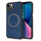 For iPhone 14 Plus Lambskin Texture Magsafe Magnetic Phone Case (Blue) - 1