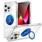 Invisible Ring Transparent Phone Case For iPhone 14(Blue) - 1