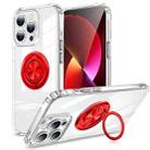 For iPhone 14 Plus Invisible Ring Transparent Phone Case (Red) - 1