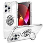 For iPhone 14 Plus Invisible Ring Transparent Phone Case (Silver) - 1