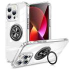 For iPhone 14 Plus Invisible Ring Transparent Phone Case (Black) - 1