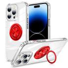 Invisible Ring Transparent Phone Case For iPhone 14 Pro(Red) - 1