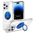 Invisible Ring Transparent Phone Case For iPhone 14 Pro(Blue) - 1