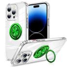 Invisible Ring Transparent Phone Case For iPhone 14 Pro Max(Green) - 1