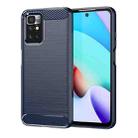 For Xiaomi Redmi 10 Prime 2022 Brushed Texture Carbon Fiber TPU Case(Navy Blue) - 1