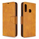 For Galaxy A70e Retro Lambskin Texture Pure Color Horizontal Flip PU Leather Case with Holder & Card Slots & Wallet & Lanyard(Yellow) - 1