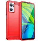 For Xiaomi Redmi 10 5G Brushed Texture Carbon Fiber TPU Case(Red) - 1