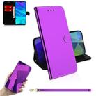 For Huawei Enjoy 9s / Honor 10i / 20i / 20 Lite / P Smart Plus 2019 Mirror-like Magnetic Attraction Horizontal Flip Leather Case with Lanyard, Support Holder & Card Slot & Wallet(Purple) - 1