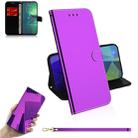 For Motorola Moto G8 Plus Mirror-like Magnetic Attraction Horizontal Flip Leather Case with Lanyard, Support Holder & Card Slot & Wallet(Purple) - 1