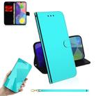 For Galaxy A70s Mirror-like Magnetic Attraction Horizontal Flip Leather Case with Lanyard, Support Holder & Card Slot & Wallet(Mint Green) - 1