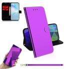 For Galaxy S20+ Mirror-like Magnetic Attraction Horizontal Flip Leather Case with Lanyard, Support Holder & Card Slot & Wallet(Purple) - 1