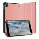 For Nokia T10 DUX DUCIS Domo Series Magnetic Flip Leather Tablet Case(Pink) - 1