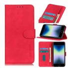 For iPhone SE 2022 / SE 2020 Retro Texture PU + TPU Horizontal Flip Leather Case with Holder & Card Slots & Wallet(Red) - 1