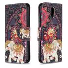 For Nokia 2.3 Colored Drawing Horizontal Flip Leather Case with Holder & Card Slots & Wallet(Flower Elephant) - 1