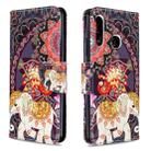For Galaxy A70e Colored Drawing Horizontal Flip Leather Case with Holder & Card Slots & Wallet(Flower Elephant) - 1