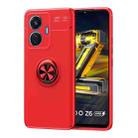 For vivo iQOO Z6 44W Metal Ring Holder TPU Phone Case(Red) - 1