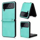 For Samsung Galaxy Z Flip4 Lambskin Texture Leather Phone Case with Lanyard(Mint Green) - 1