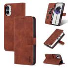 For Nothing Phone 1 AZNS Skin Feel Calf Texture Flip Leather Phone Case (Brown) - 1