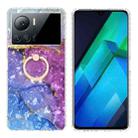 For Infinix Note 12 VIP 2.0mm Airbag Shockproof TPU Phone Case with Ring(Blue Purple Marble) - 1