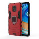 For Xiaomi Redmi Note 9 Pro Max PC + TPU Anti-fall Protective Shell With Magnetic Ring Bracket(Red) - 1