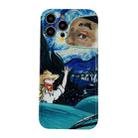 For iPhone 13 mini Oil Painting TPU Phone Case (Starry Sky) - 1