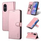 For OPPO A97 5G AZNS Skin Feel Calf Texture Flip Leather Phone Case(Rose Gold) - 1