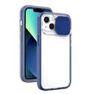 For iPhone 14 Plus Sliding Camera Phone Case (Navy Blue) - 1