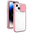 For iPhone 14 Pro Sliding Camera Phone Case(Pink) - 1