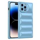 For iPhone 14 Pro Plated Down Jacket Phone Case(Sierra Blue) - 1