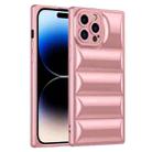 For iPhone 14 Pro Plated Down Jacket Phone Case(Rose Gold) - 1