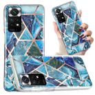 For Xiaomi Redmi Note 11 Electroplated Marble Pattern TPU Phone Case(Blue and Green) - 1