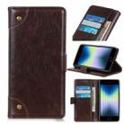 For iPhone SE 2022 / SE 2020 Copper Buckle Nappa Texture Horizontal Flip Leather Case with Holder & Card Slots & Wallet(Coffee) - 1