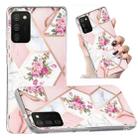 For Samsung Galaxy A02s Electroplated Marble Pattern TPU Phone Case(Rose Pink White) - 1