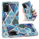 For Samsung Galaxy A03s Electroplated Marble Pattern TPU Phone Case(Blue and Green) - 1