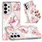 For Samsung Galaxy A13 4G Electroplated Marble Pattern TPU Phone Case(Rose Pink White) - 1