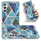 For Samsung Galaxy A13 5G Electroplated Marble Pattern TPU Phone Case(Blue and Green) - 1