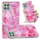 For Samsung Galaxy A22 5G Electroplated Marble Pattern TPU Phone Case(Red Rhombus) - 1