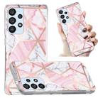 For Samsung Galaxy A32 5G Electroplated Marble Pattern TPU Phone Case(Pink and White) - 1