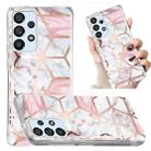 For Samsung Galaxy A33 Electroplated Marble Pattern TPU Phone Case(White Gravel Pink) - 1