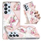 For Samsung Galaxy A33 Electroplated Marble Pattern TPU Phone Case(Rose Pink White) - 1