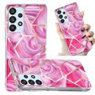For Samsung Galaxy A33 Electroplated Marble Pattern TPU Phone Case(Red Rhombus) - 1