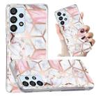 For Samsung Galaxy A52 5G / 4G Electroplated Marble Pattern TPU Phone Case(White Gravel Pink) - 1