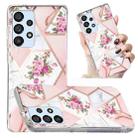 For Samsung Galaxy A52 5G / 4G Electroplated Marble Pattern TPU Phone Case(Rose Pink White) - 1